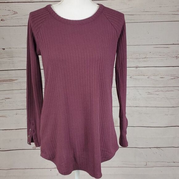 Chaser | Mulberry Purple Thermal Waffle Top, Med - Picture 2 of 7